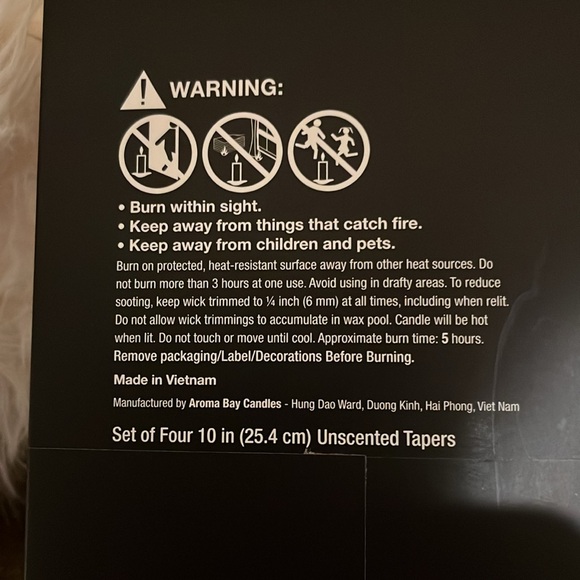 Multi colored 10” tapered candles set of four unscented aprox 5hr burn time - Picture 4 of 4